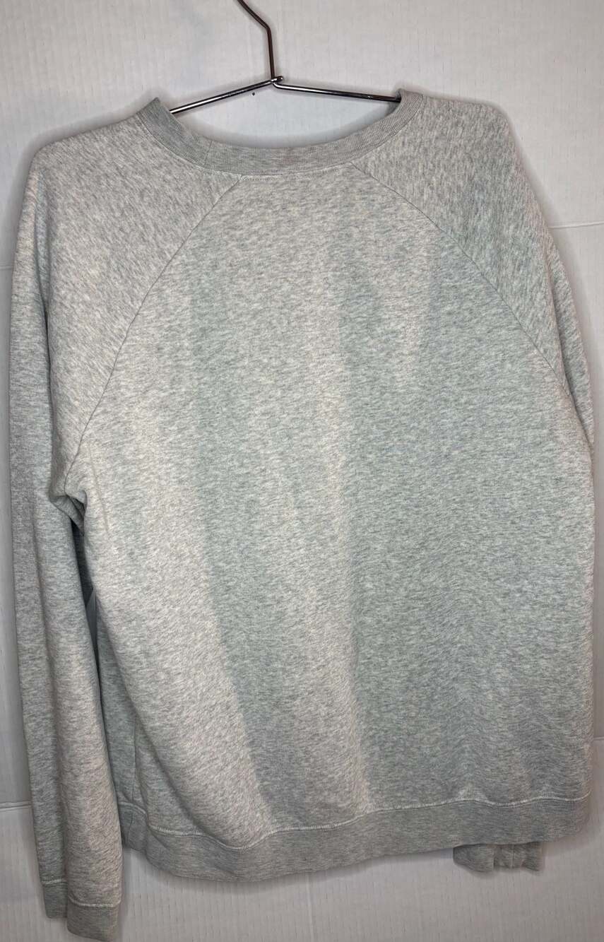 Nike Women's NSW Essential Fleece Crewneck Sweatshirt Gray - Picture 3 of 3